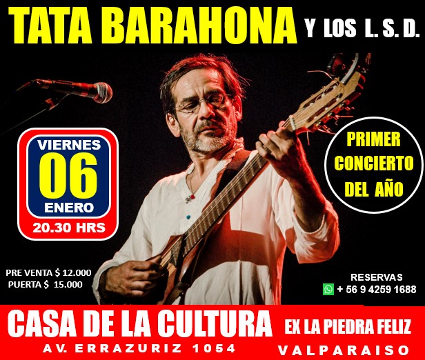 TATA BARAHONA PRESENTA SU “PRIMER CONCIERTO DEL AÑO” EN VALPARAÍSO