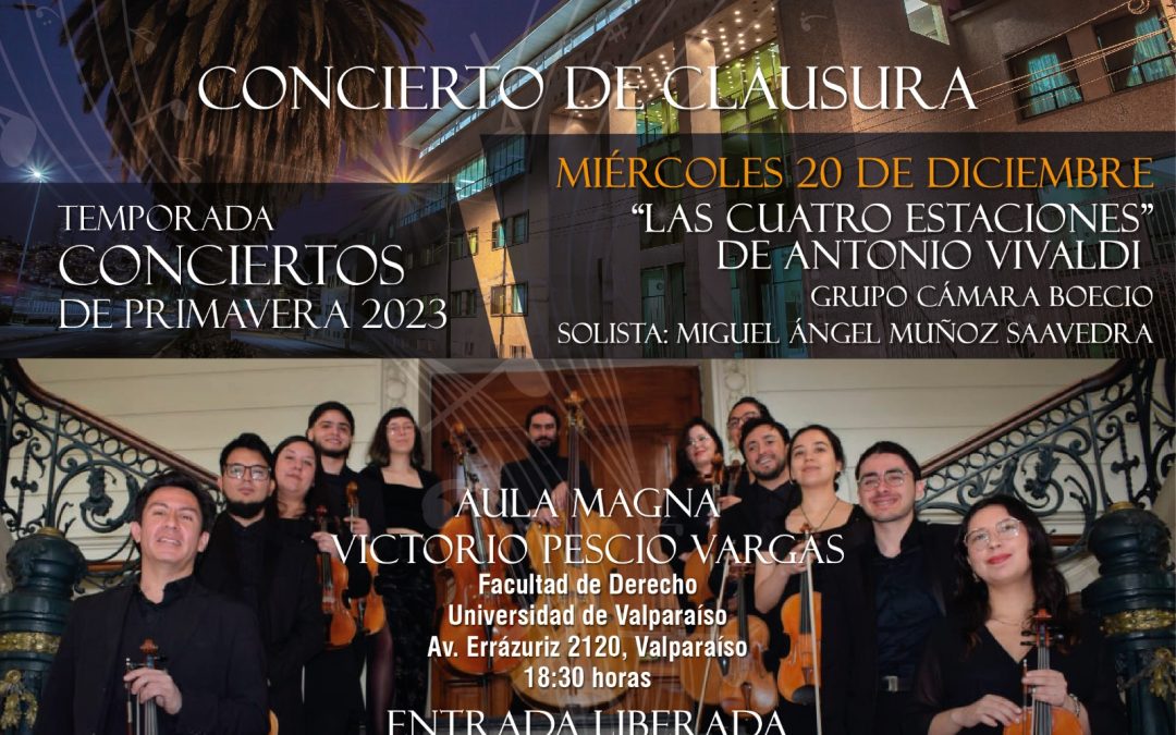 CIERRE DE CICLO MUSICAL PRESENTARÁ “LAS 4 ESTACIONES” DE VIVALDI EN VIVO Y GRATIS